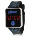 Marvel Avengers Kid's Touch Screen Black Silicone Strap Led Watch, 36mm X 33 Mm In Black