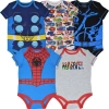 Marvel Avengers Spider-man 5-pack Bodysuit In Blue