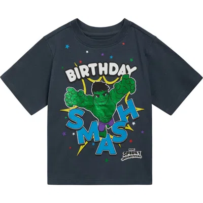 Marvel Babies'  Birthday Foil Short Sleeve Graphic Tee In Gray