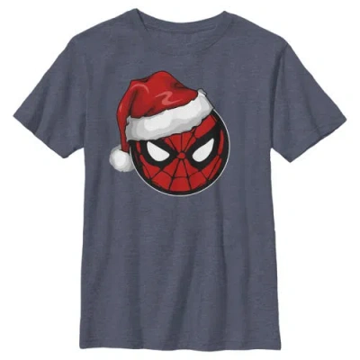 Marvel Kids' Boy's  Christmas Spider-man Santa Hat  Graphic T-shirt In Gray