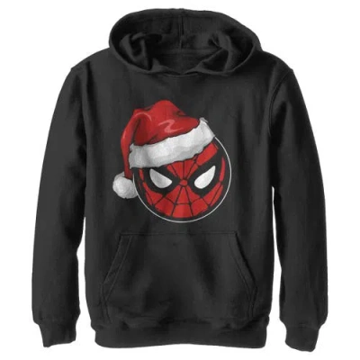 Marvel Kids' Boy's  Christmas Spider-man Santa Hat  Pull Over Hoodie In Black