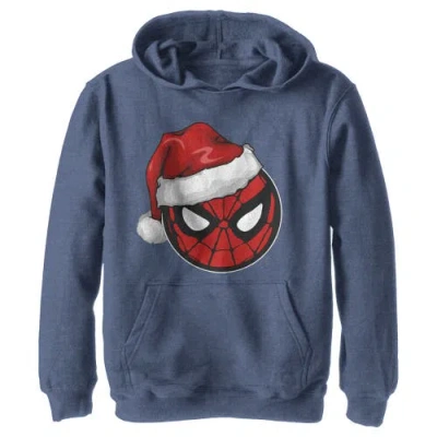Marvel Kids' Boy's  Christmas Spider-man Santa Hat  Pull Over Hoodie In Blue