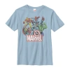 Marvel Boy's  Classic Hero Collage Graphic T-shirt In Blue