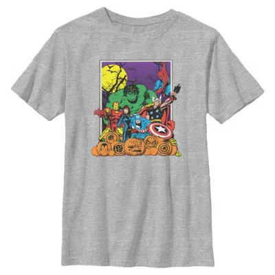 Marvel Kids' Boy's  Halloween Avengers Scene T-shirt In Sport Grey