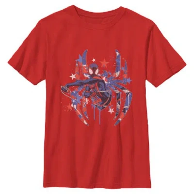 Marvel Kids' Boy's  Patriotic Spider Logo Graphic T-shirt In Red