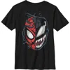 Marvel Boy's  Spider-man Venom Mask Split  Graphic T-shirt In Black