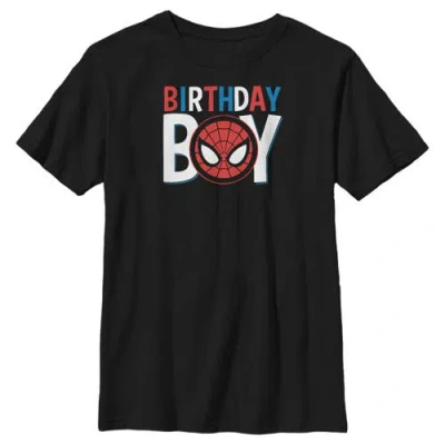 Marvel Kids' Boy's  Spider-man Birthday Boy Mask  Graphic T-shirt In Black