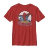 Marvel Boy's  Spider-man Classic Web Swing Graphic T-shirt In Red