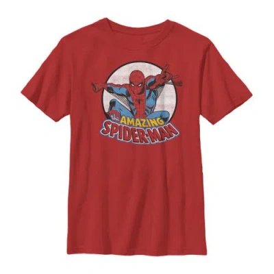 Marvel Kids' Boy's  Spider-man Classic Web Swing Graphic T-shirt In Red