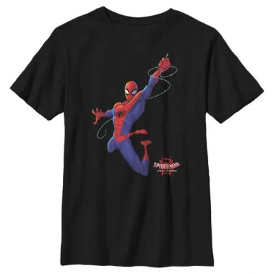 Marvel Kids' Boy's  Spider-man Into The Spider-verse Classic Swing  Graphic T-shirt In Black