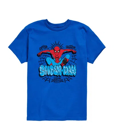 Marvel Kids' Boys' 8-20 Spider-man Graphic T-shirt In Blue