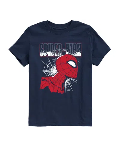 Marvel Kids' Boys' 8-20 Spider-man Portrait Short-sleeve Graphic T-shirt In Blue