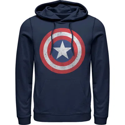 Marvel Captain America Classic Shield  Pull Over Hoodie In Blue