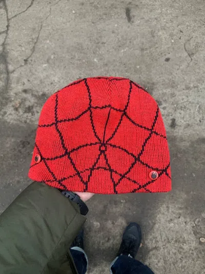 Pre-owned Marvel Comics X Vintage Spider-man Hats Marvel Cap Japan Style Y2k Drill 90's In Red