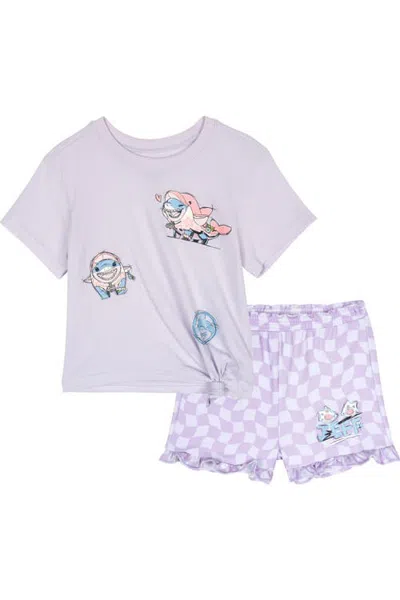 Marvel Kids'  Jeff 2-piece T-shirt And French Terry Shorts Set In Purple