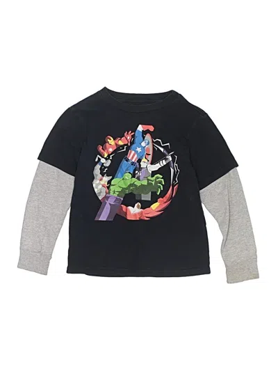 Pre-owned Marvel Kids' Long Sleeve Top Black Tops