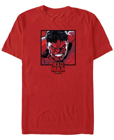 Marvel Men's Anger Red Square Short Sleeve T-shirt