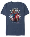 Marvel Men's Captain Crown Short Sleeve T-shirt In Navy Heather