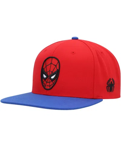 Marvel Men's  Red, Royal Spider-man Snapback Hat In Red,royal