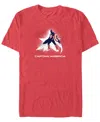 Marvel Men's Paint Splatter Shield Short Sleeve T-shirt In Red Heather
