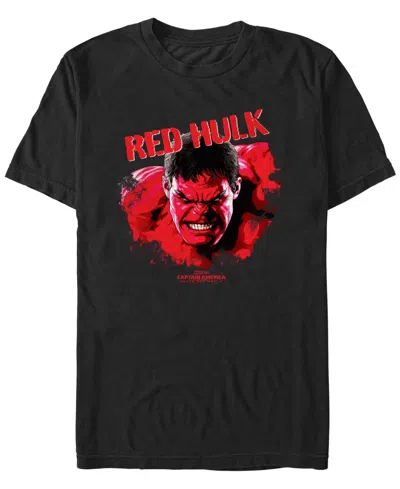 Marvel Men's Red Hulk Bust Short Sleeve T-shirt In Black