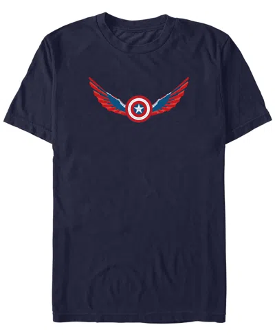 Marvel Men's Wings Shield Falcon Short Sleeve T-shirt In Navy