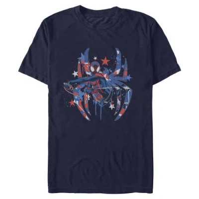 Marvel Patriotic Spider Logo Graphic T-shirt In Blue