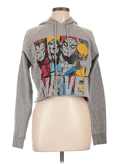 Pre-owned Marvel Pullover Hoodie In Gray
