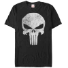 Marvel Punisher Distressed Skull Logo Graphic T-shirt In Black