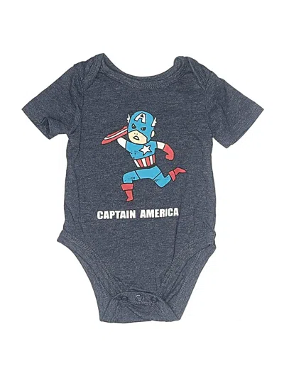 Pre-owned Marvel Babies' Short Sleeve Onesie In Blue