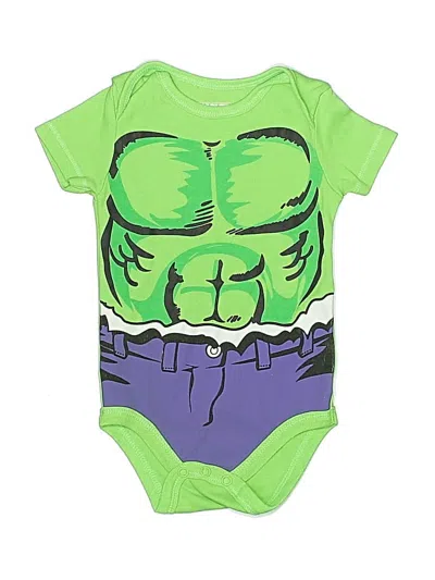 Pre-owned Marvel Babies' Short Sleeve Onesie In Green