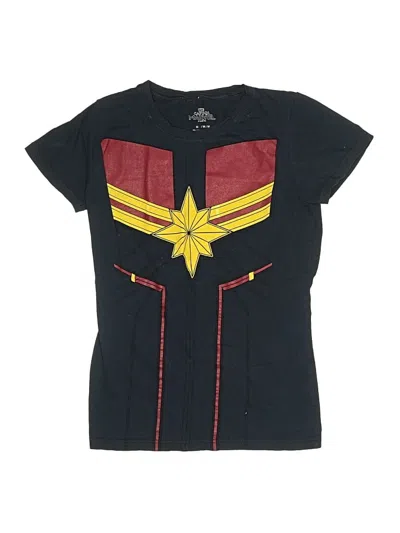 Pre-owned Marvel Kids' Short Sleeve Top Black Crew Neck Tops
