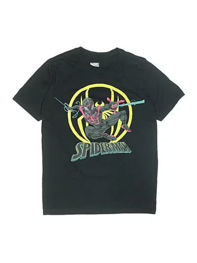 Pre-owned Marvel Kids' Short Sleeve Top Black Crew Neck Tops