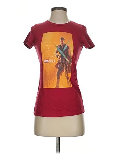 Pre-owned Marvel Short Sleeve T-shirt In Burgundy
