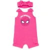 Marvel Spider-man Avengers Sleeveless Romper Headband Set In Red
