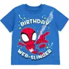 Marvel Babies'  Spider-man Birthday T-shirt In Blue