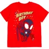 Marvel Babies'  Spider-man Birthday T-shirt In Red