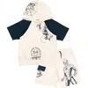 Marvel Kids'  Spider-man Short Sleeve Hoodie & Shorts Set In Animal Print