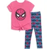 Marvel Spider-man T-shirt & Leggings Set In Pink