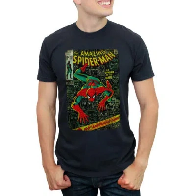 Marvel: Spider-man Marvel Spider-man The Amazing Spider-man Classic Comic Book Cover  Graphic T-shirt In Black
