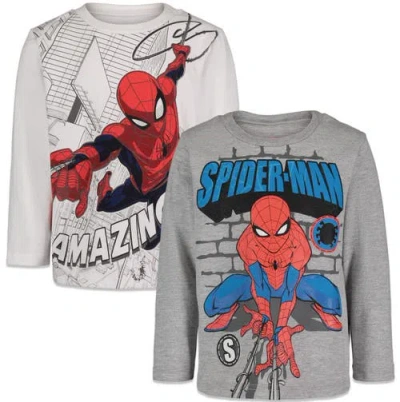 Marvel Kids'  Spider-man 2-piece Long Sleeve T-shirt Set In Gray
