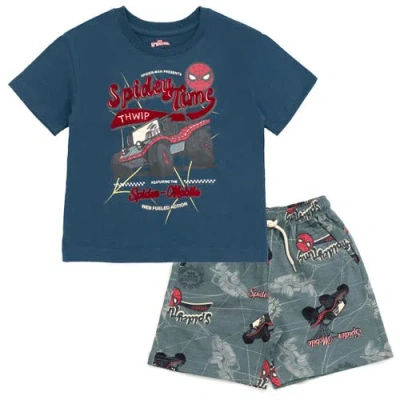 Marvel Kids'  Spider-man 2-piece T-shirt And Shorts Set In Blue