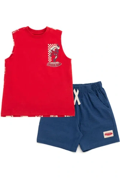 Marvel Kids'  Spider-man Athletic 2-piece Tank Top And Shorts Set In Red