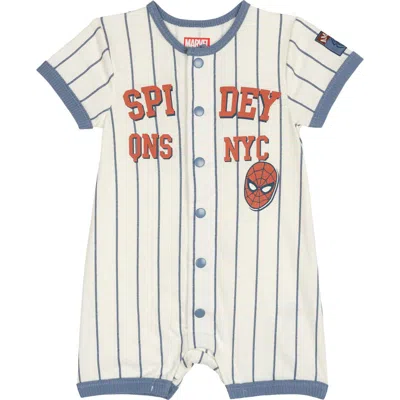 Marvel Babies'  Spider-man Baseball One Piece Romper In White