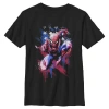 Marvel: Spider-man Boy's Marvel Spider-man American Pose Graphic T-shirt In Black