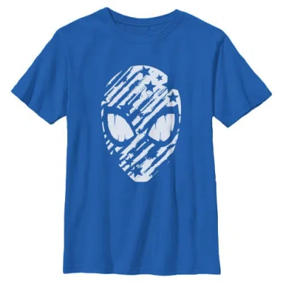 Marvel: Spider-man Kids'  Boy's Marvel Spider-man Stars And Stripes Mask Graphic T-shirt In Royal Blue