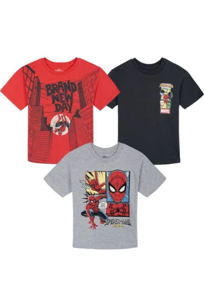 Marvel Kids'  Spider-man Boys' 3-pack Short Sleeve T-shirts In Multi