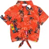 Marvel Spider-man Button Front Hawaiian Shirt In Orange