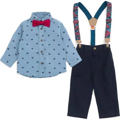 Marvel Kids'  Spider-man Button-down Shirt And Pants Set In Yellow