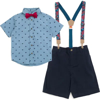 Marvel Kids'  Spider-man Button-down Shirt And Pants Set In Multi